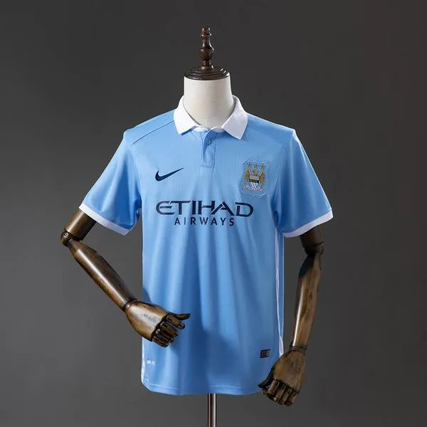 Camiseta de fútbol Manchester City 2015/16 LOCAL MANGA CORTA VERSION FAN